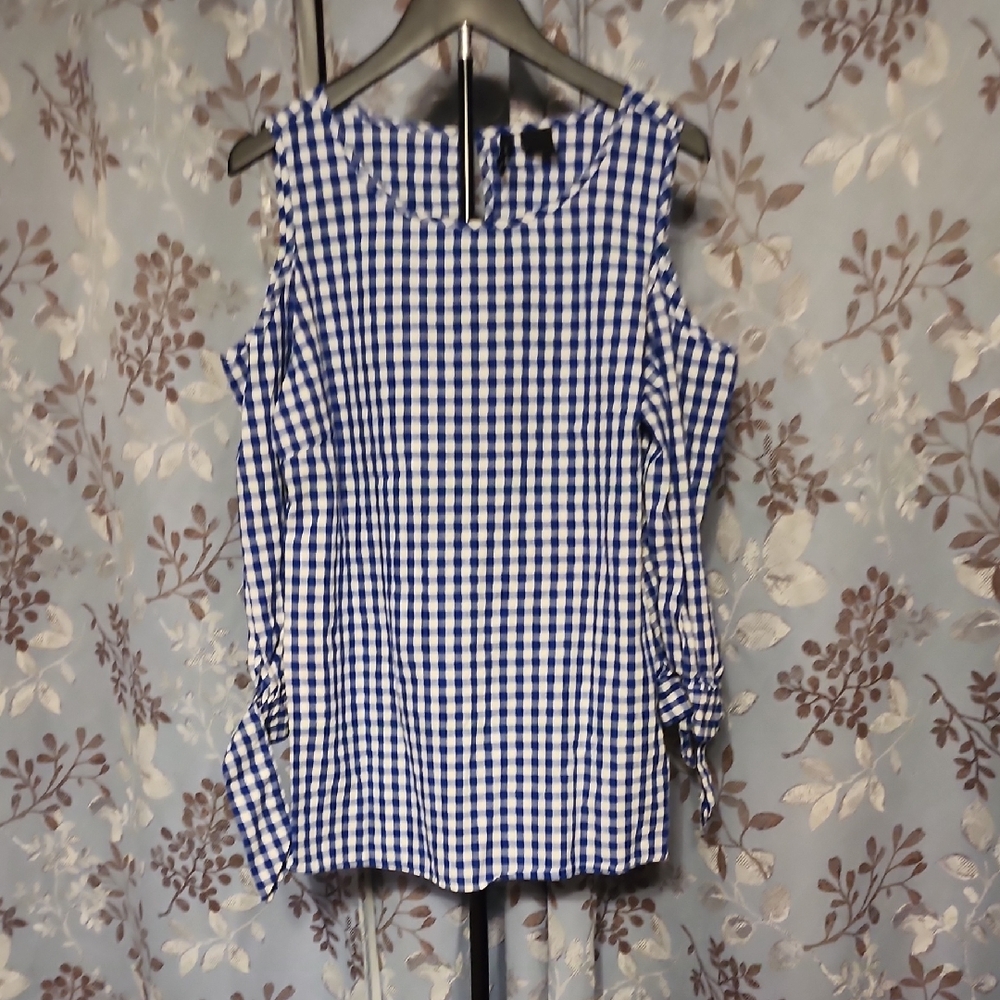 2/$5 Blue Gingham Women's Top